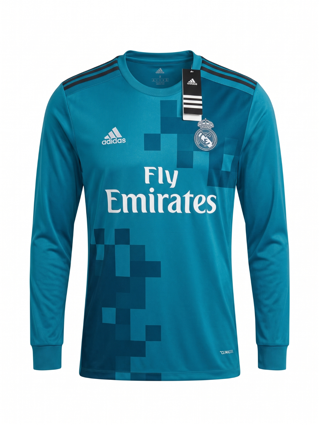 Jersey Real Madrid Visitante 2017/18 - Edición Manga Larga - Teal/Turquesa