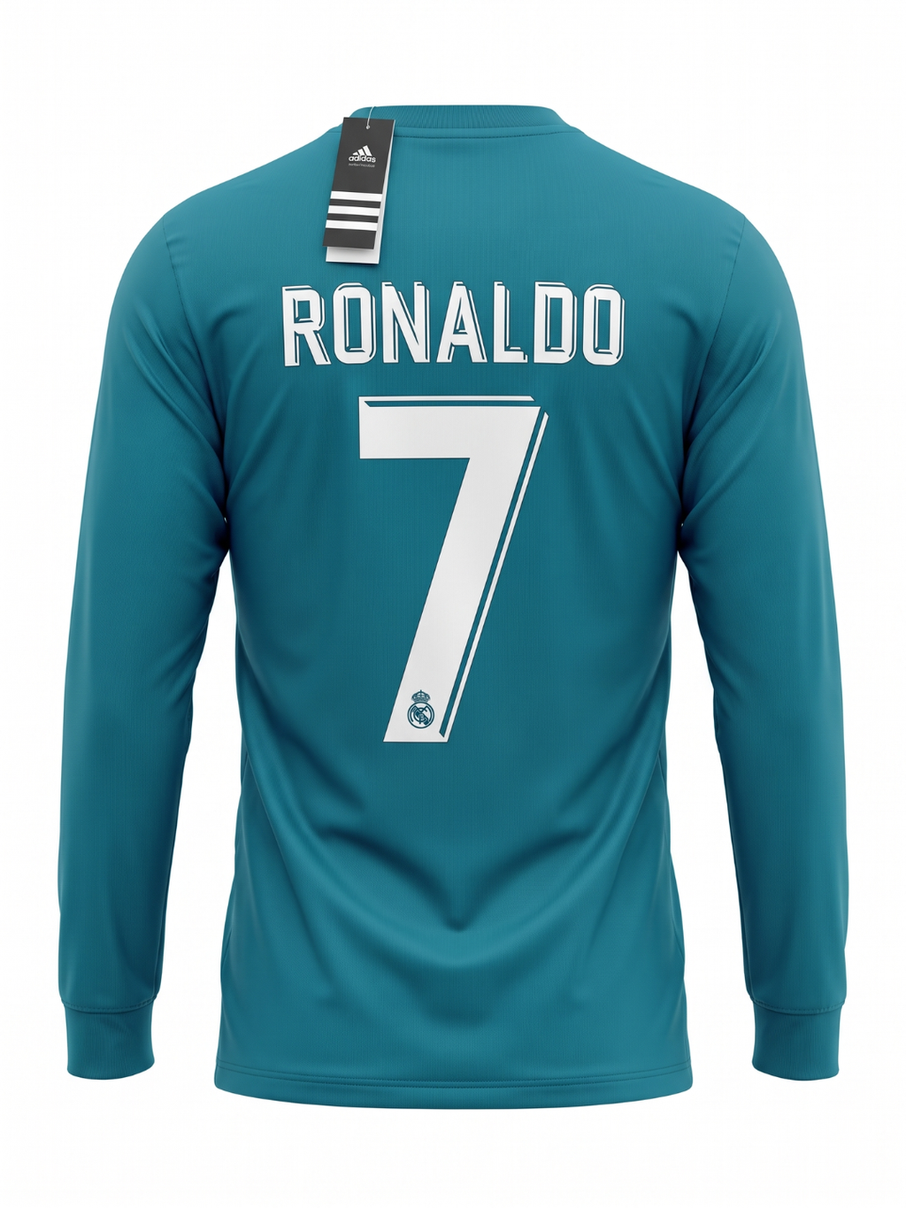 Jersey Real Madrid Visitante 2017/18 - Edición Manga Larga - Teal/Turquesa