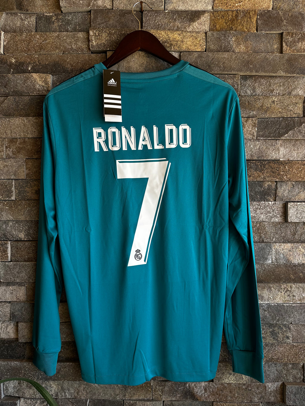 Jersey Real Madrid Visitante 2017/18 - Edición Manga Larga - Teal/Turquesa