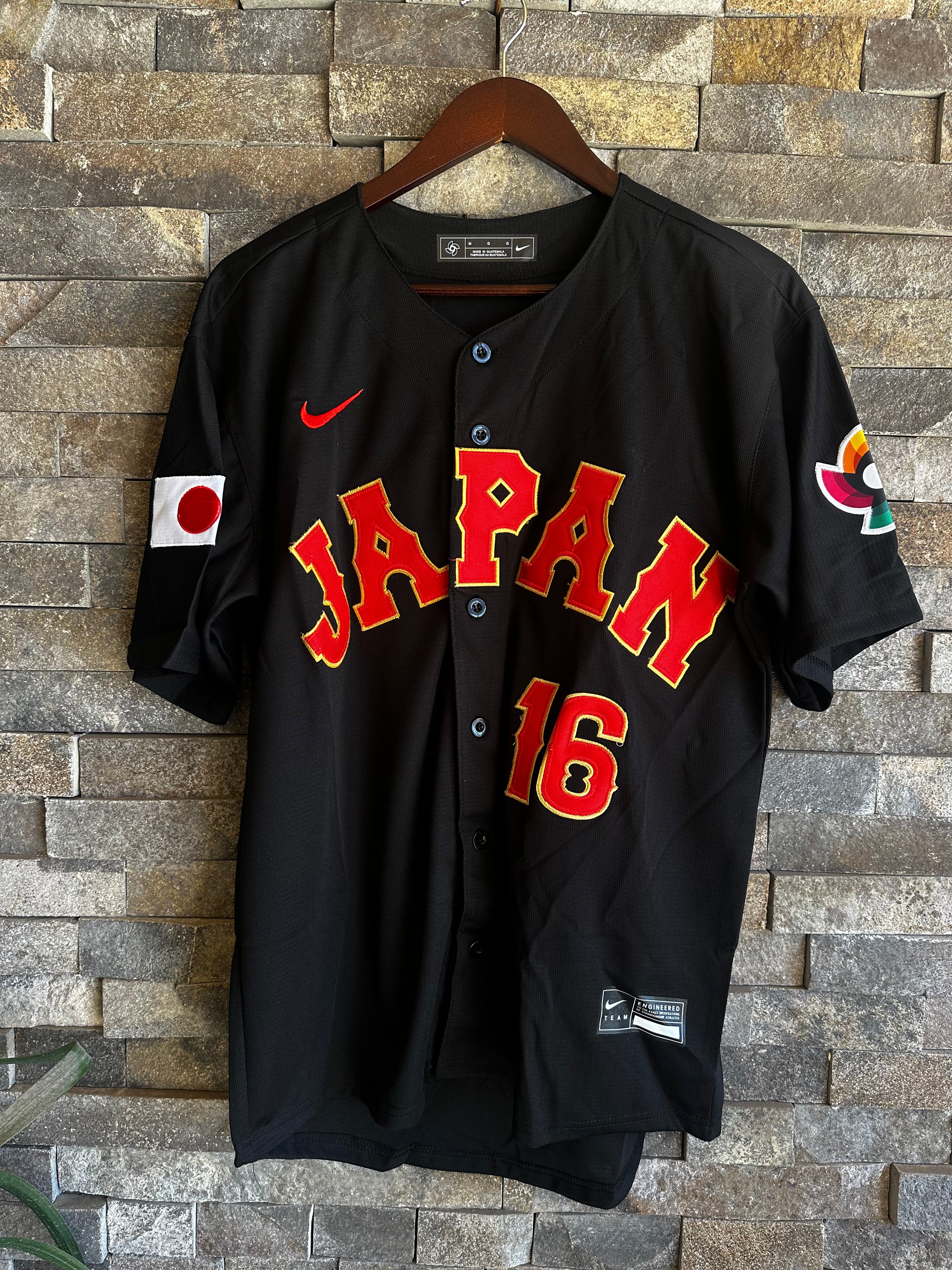 Jersey Shohei Ohtani #16 - Selección de Japón (Samurai Japan) - World Baseball Classic (WBC) 2023 - Edición Visitante (Negro)
