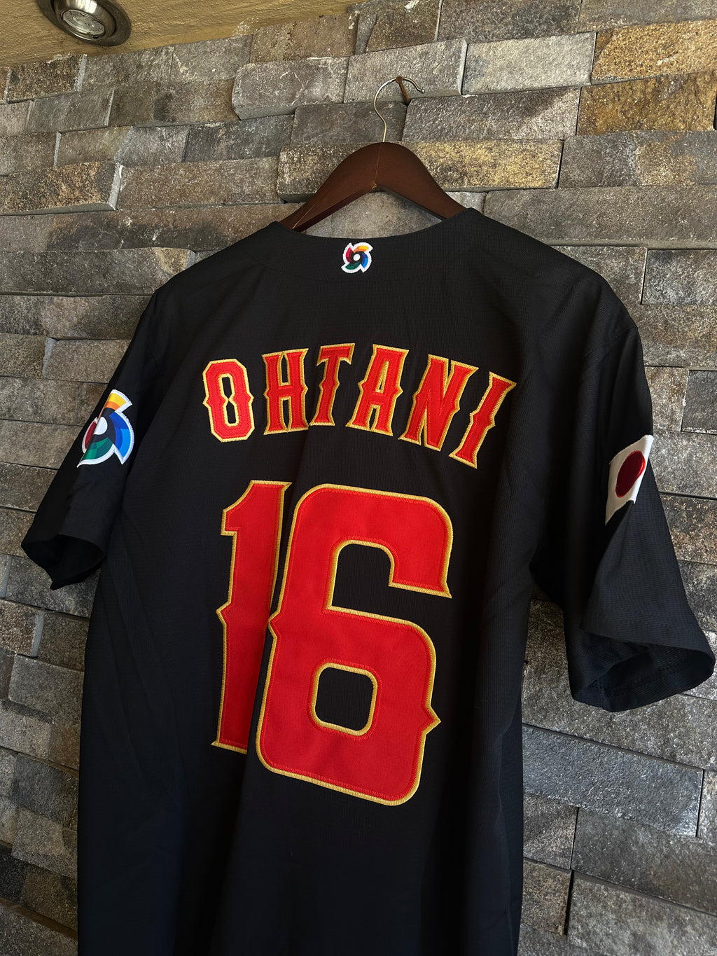 Jersey Shohei Ohtani #16 - Selección de Japón (Samurai Japan) - World Baseball Classic (WBC) 2023 - Edición Visitante (Negro)