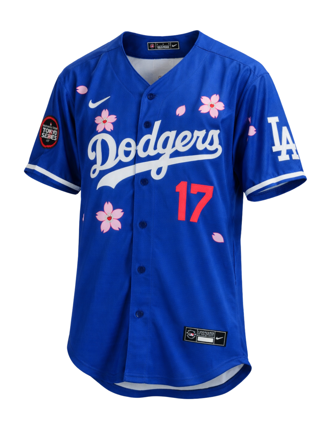 Jersey Oficial Shohei Ohtani #17 – Azul Floral Takashi Murakami x MLB (Edición Especial)