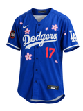 Jersey Oficial Shohei Ohtani #17 – Azul Floral Takashi Murakami x MLB (Edición Especial)